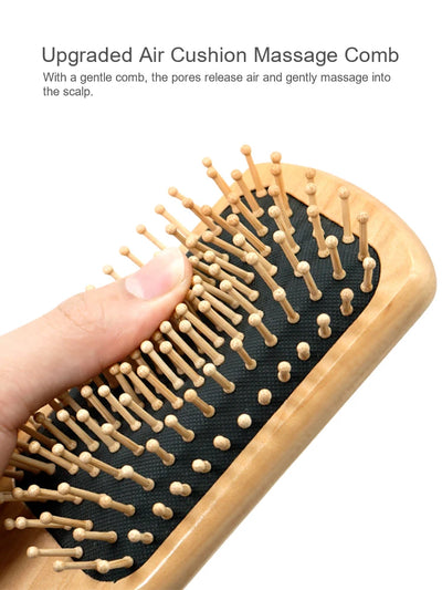 Wood Comb Professional Healthy Paddle Cushion Hair Loss Massage Brush Hairbrush Comb Scalp Hair Care Healthy Bamboo Comb