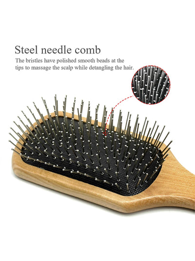 Wood Comb Professional Healthy Paddle Cushion Hair Loss Massage Brush Hairbrush Comb Scalp Hair Care Healthy Bamboo Comb