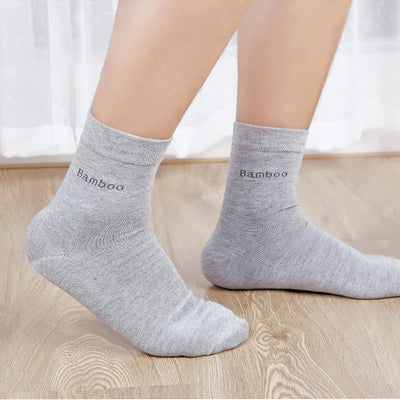 10 Pairs / Lot Bamboo Fiber Socks Men Casual Business Anti-Bacterial Breatheable Men's Crew Socks High Quality Guarantee Sock