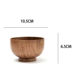 Japanese Style Wooden Bowl Jujube Wooden Bowl Round Large Soup Bowl Creative Children's Rice Bowl Tableware