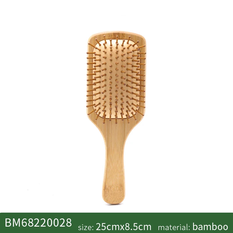 Bamboo Hair Brush Women Styling Hair Comb Hairbrush Wide Teeth Bamboo Combs for Hair Smooth  Massage Scalp Brush Barber Comb