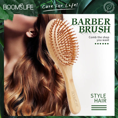 Bamboo Hair Brush Women Styling Hair Comb Hairbrush Wide Teeth Bamboo Combs for Hair Smooth  Massage Scalp Brush Barber Comb