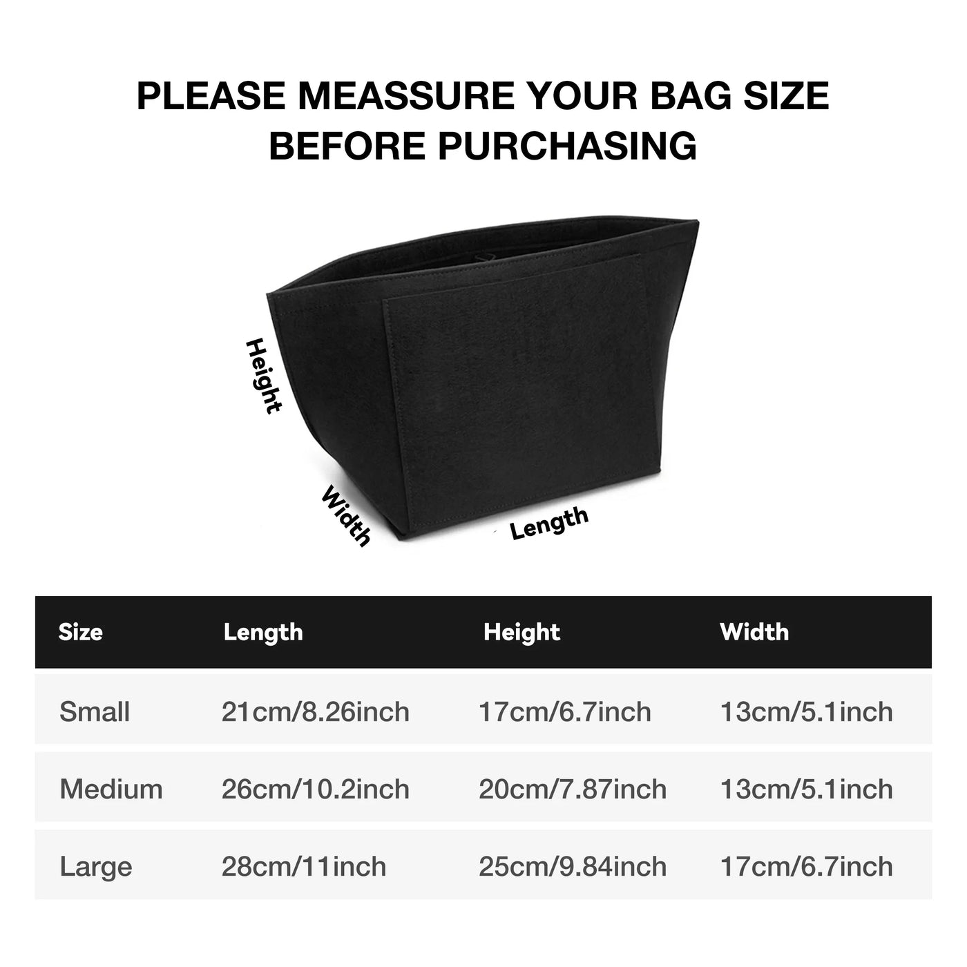 Felt Insert Bag Fits For Longchamp Handbag Liner Bag Felt Cloth Makeup Bag Support Travel Portable Insert Purse Organizer