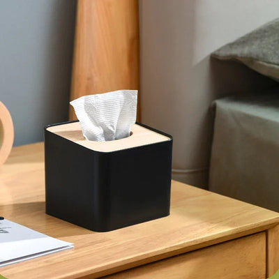 Tissue Box Table Napkin Rings Tissue case Paper Box Container Bamboo Cover Solid Wood Storage Box Home Table Decoration