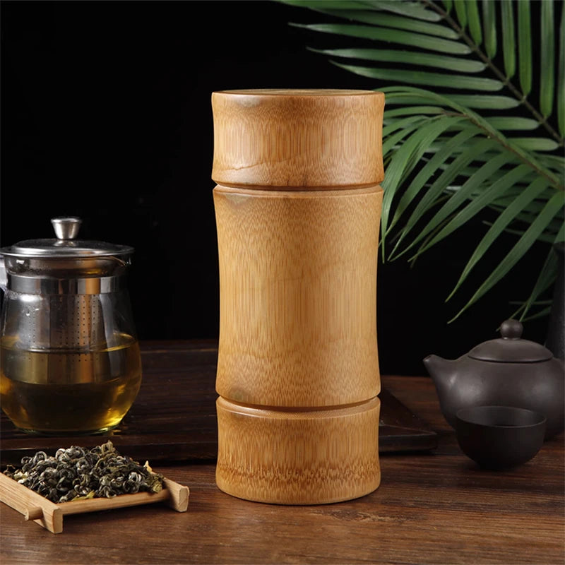 Natural Bamboo Food Storage Box Tea Nut Spice Storage Box Tea Canister Eco-friendly Organizer Jar Kitchen Containers