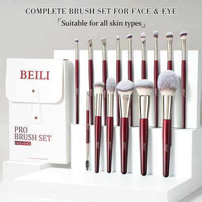 BEILI Soft 8/9/15/30Pcs Makeup Brushes Suitable for Foundation Powder Concealer Eyeshadow Eyebrow Eyelashes Eyeliner Brush Set