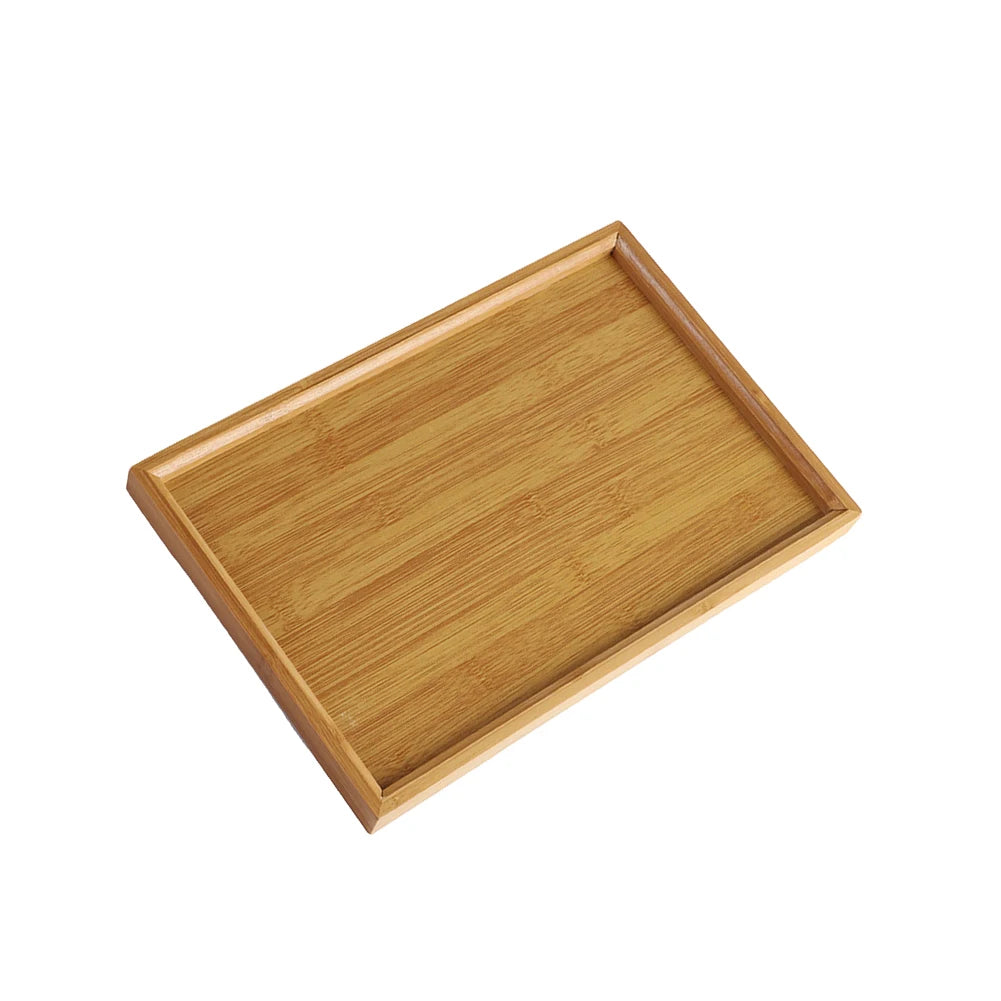 Bamboo Wooden Rectangular Serving Tray Tea Cup Trays Tableware Food Tray Storage Tray For Kitchen Party Tea Bar