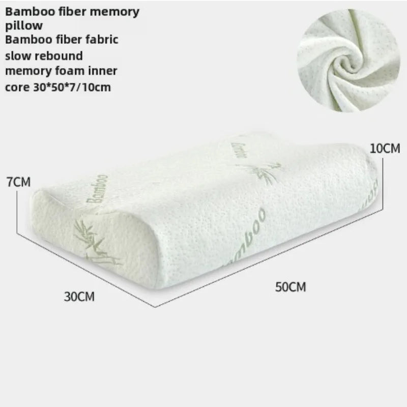 1 Pc Sleeping Bamboo Rebound Memory Orthopedic Pillows Cervical Pillow Cervical Health Cotton Pillows Memory Foam Pillow