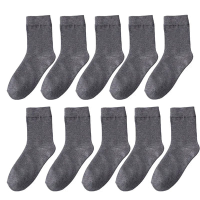 10 Pair Women's Bamboo Fiber Socks Harajuku Retro Solid Color Casual Ladies Set Black Socks Korean Style White Socks Wholesale