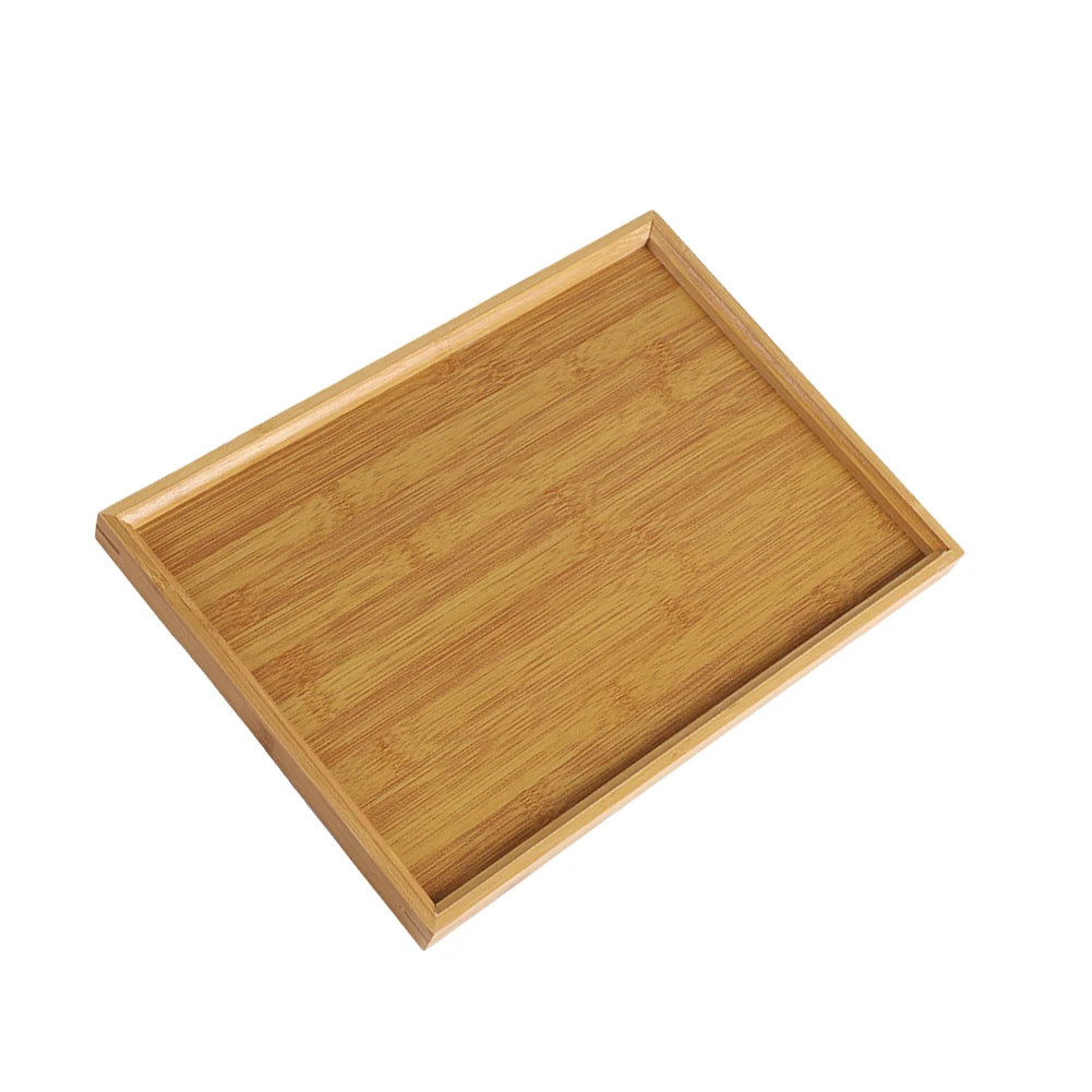 Bamboo Wooden Rectangular Serving Tray Tea Cup Trays Tableware Food Tray Storage Tray For Kitchen Party Tea Bar