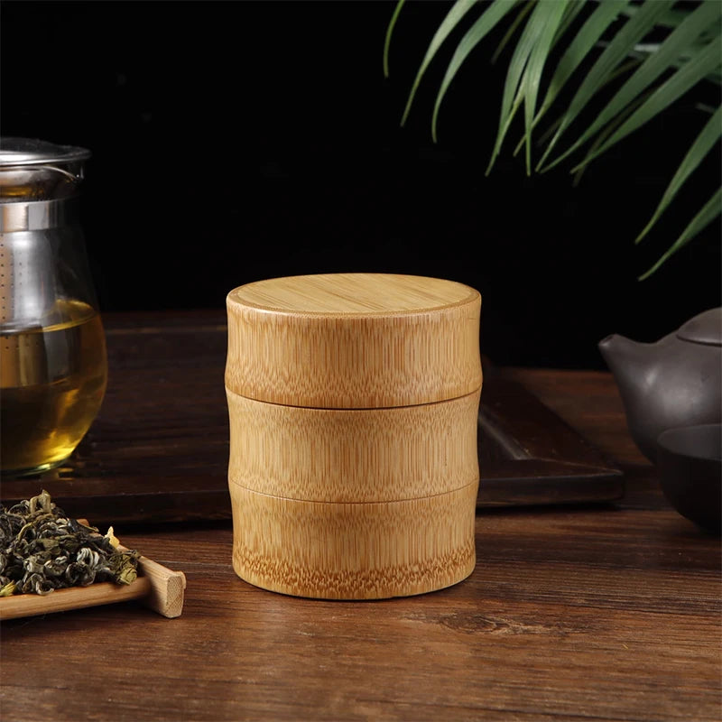 Natural Bamboo Food Storage Box Tea Nut Spice Storage Box Tea Canister Eco-friendly Organizer Jar Kitchen Containers