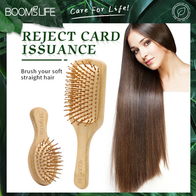 Bamboo Hair Brush Women Styling Hair Comb Hairbrush Wide Teeth Bamboo Combs for Hair Smooth  Massage Scalp Brush Barber Comb