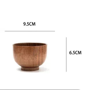 Japanese Style Wooden Bowl Jujube Wooden Bowl Round Large Soup Bowl Creative Children's Rice Bowl Tableware