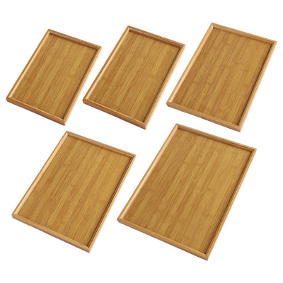 Bamboo Wooden Rectangular Serving Tray Tea Cup Trays Tableware Food Tray Storage Tray For Kitchen Party Tea Bar