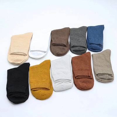 10 Pair Women's Bamboo Fiber Socks Harajuku Retro Solid Color Casual Ladies Set Black Socks Korean Style White Socks Wholesale