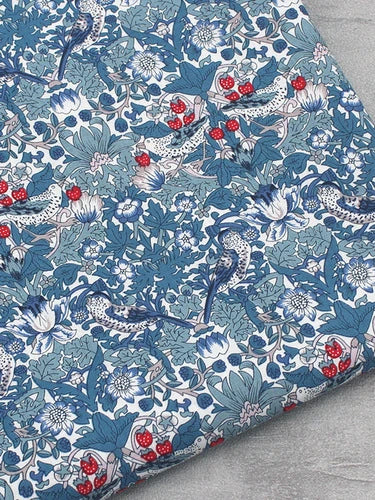 140x50cm Classic Blue and White Porcelain Rose Poplin Cotton Cloth Shirt Dress Summer Clothing Diy Fabric